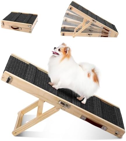 Small Dog Ramp, Dog Ramp for Bed, 13.7" W Foldable Pet Ramps for Small Dogs to by EOJDDPA