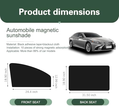 4PCS Car Side Window Sun Shades, Magnetic Foldable Car Front and Rear Side - Image 2