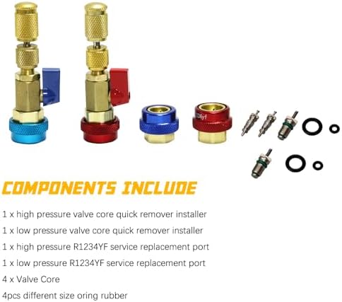 R134A R1234YF Air Condithoning Valve Core Remover Tool, High Low Pressure Valve - Image 3