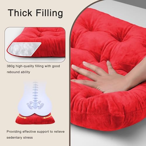OVOV 6 Pack Chair Cushions for Dining Chairs 15.5"x15.5" Red - Image 6