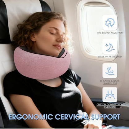 Neck Travel Pillows for Airplanes Memory Foam Neck Comfort Pillow Compact - Image 3