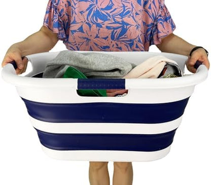 SAMMART 40L Set of 2 Collapsible Plastic Laundry Hamper - Image 7