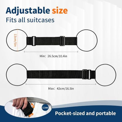 2Pcs Luggage Straps for Suitcases, Adjustable Luggage Connector Straps - Image 2