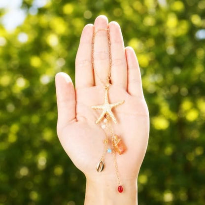 Crystal Starfish Rearview Mirror Charm, Women Decor Gift - Image 6