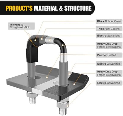 Nilight Trailer Hitch Tightener Anti-Rattle Grey U-Bolt - Image 3