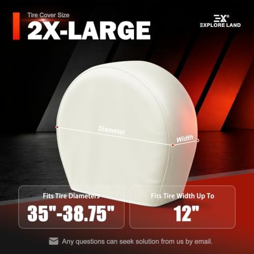 Explore Land Tire Covers 4 Pack Fit Tire Diameters 35-38.75 inch, Off White - Image 6