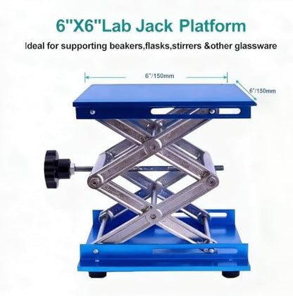 6inch x6inch Lab Jack Stand Platform, Anodized Aluminum Top Deck Laboratory - Image 2