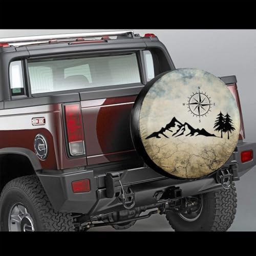 Nature Mountain Compass Spare Tire Cover Wheel Protectors Weatherproof Universal - Image 4