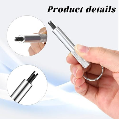 2 PCS Valve Stem Installation Tool Keychain Stainless Steel Tire Valves Core - Image 3