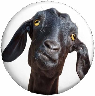 Black Goat Spare Tire Cover Cute Funny Goat Portrait - Image 2