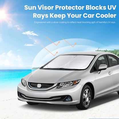 Windshield Sunshade for 2012 2013 2014 2015 Honda Civic Sun Visor - Image 5