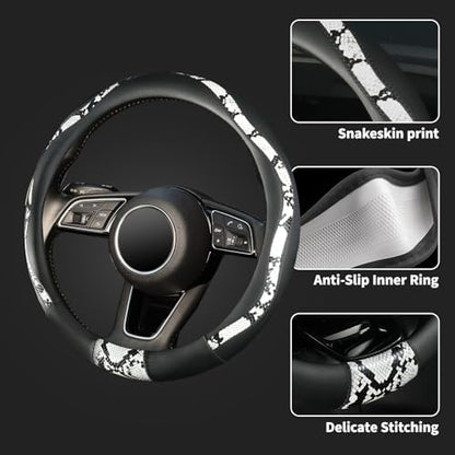 ZHOL Snake Skin Steering Wheel Cover - Image 4