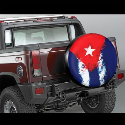 Cuba Cuban Art Flag Spare Tire Cover, Universal Waterproof & Dustproof Wheel - Image 4