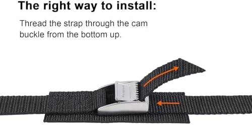 Ayaport Lashing Straps with Stainless Steel Cam Buckle 1" x 12', 4 Pack - Image 5
