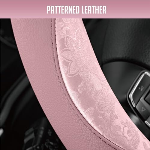 PIC AUTO Steering Wheel Cover, Universal Fit 14.5"–15.5", Soft PU Grain Leather - Image 3