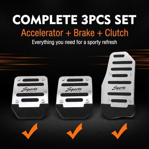 3 PCS Car Pedal Cover Set, Alloy Non-slip Brake Clutch Pedal Covers Kit - Image 7