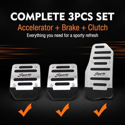 3 PCS Car Pedal Cover Set, Alloy Non-slip Brake Clutch Pedal Covers Kit - Image 7