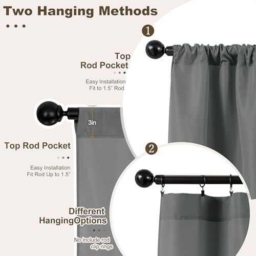 Outdoor Curtains for Patio Waterproof Rod Pocket 4 Pcs 54x95 Inch Grey - Image 3