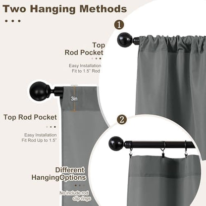 Outdoor Curtains for Patio Waterproof Rod Pocket 4 Pcs 54x95 Inch Grey - Image 3