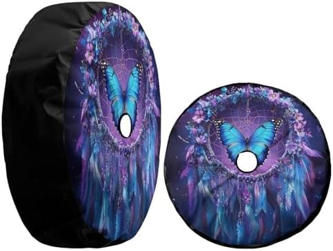 Delerain Blue Butterfly Dreamcatcher Spare Tire Cover - Image 3