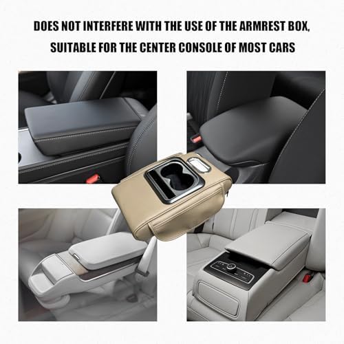 Car Center Console Armrest Pillow, Leather Arm Rest Cover Pad - Image 6
