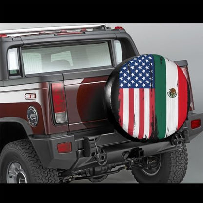 USA Mexico Flag Spare Tire Cover, Universal Waterproof & Dustproof Wheel - Image 4