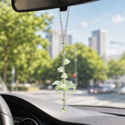 Lily Flower Leaf Car Charm Red Green Summer Waterlily - Image 2