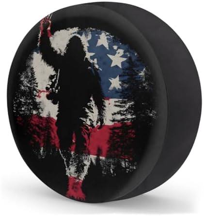 Rv Spare Tire Cover Wheel Bigfoot Funny USA Flag Tire Covers Wheel Protectors - Image 2