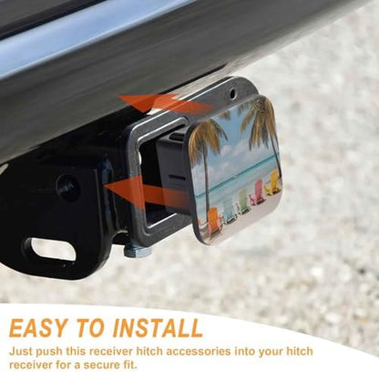 2 Inch Hawaiian Beach Chairs Trailer Hitch Cover Rubber Receiver Tube Plug Cap - Image 4