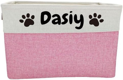 Large Personalized Dog Toy Basket Custom Dog Toy Box Foldable Dog Gift by CpakOwlgoo