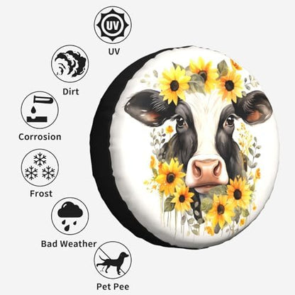 Cow and Sunflower Spare Tire Cover Wheel Protectors - Image 5