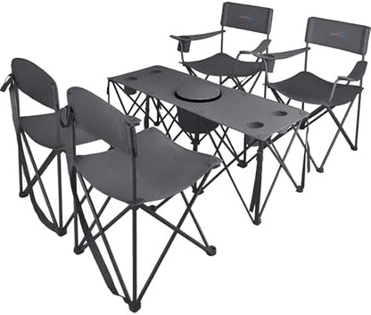 Colorsoul 5 Pcs Camping Chair Set w/Table, Outdoor Folding Chairs by Colorsoul