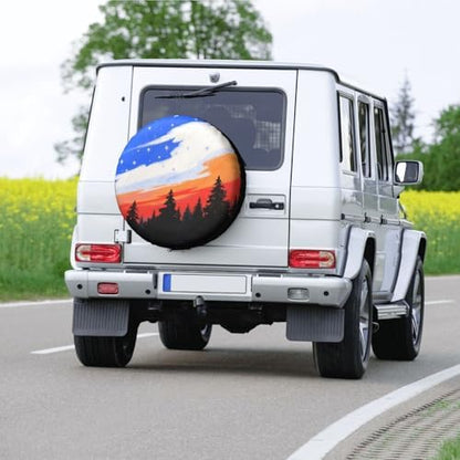 Sky American Flag Spare Tire Cover Weatherproof Sun Protection Dust-Proof Wheel - Image 6