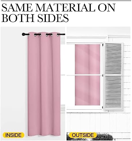 NICETOWN Crystal Pink Blackout Curtains Grommet - Image 6