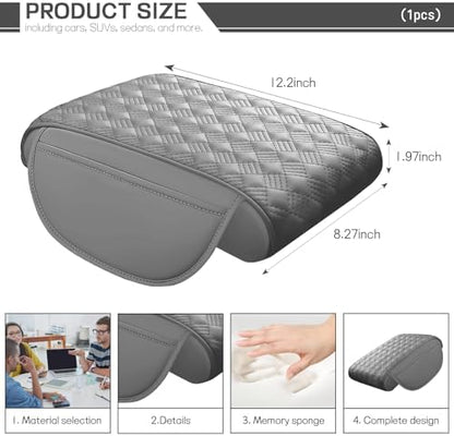 Car Armrest Cushion, 12.2"x8.3" Memory Foam Console Pad - Image 2