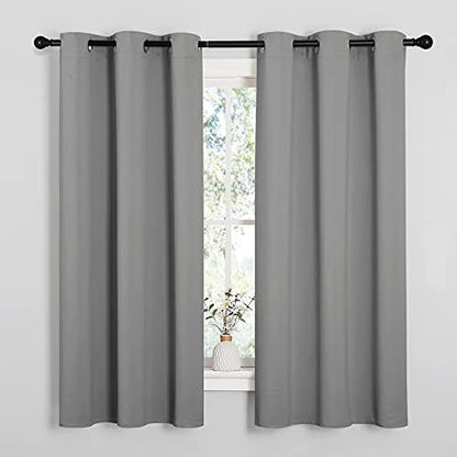 NICETOWN Silver Grey Blackout Curtains, 2 Panels, W42 x L48-inch by NICETOWN