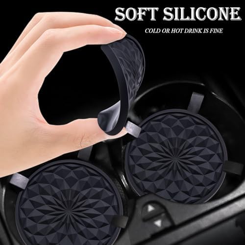 2 Pack Silicone Car Cup Holder Coaster – 2.75 Inch Non-Slip Drink Mat, - Image 4