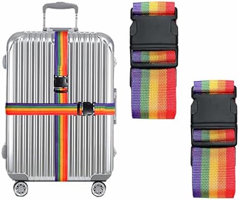 2 Pack Suitcase Belts, Adjustable Luggage Straps, Bright Colors Travel Packing by Jmuoyld