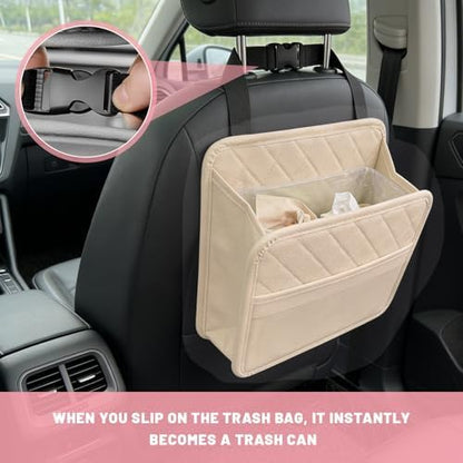 Car Seat Back Organizer, Waterproof Leather Auto Backseat Storage Pocket - Image 5