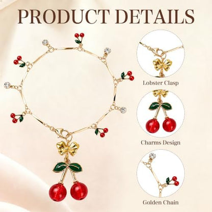 Cherry Tassel Car Charm, Rear View Mirror Pendant - Image 3