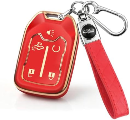 for GMC Key Fob Cover, 5 Buttons TPU Protection Case by CARKEYCOVERforKERHXLE