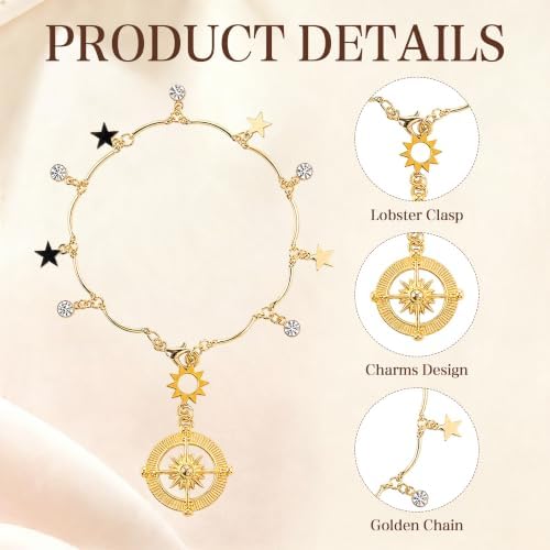 Compass Tassel Car Charm, Rear View Mirror Pendant - Image 3
