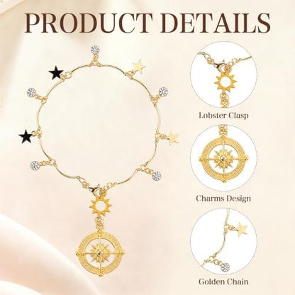 Compass Tassel Car Charm, Rear View Mirror Pendant - Image 3