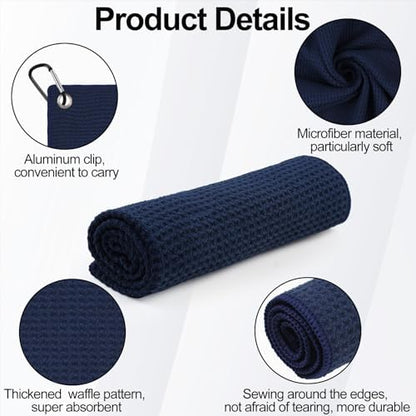 3 Pack 16" X 16" Golf Towels for Golf Bags, 3 Stain-Resistant Colors - Image 6