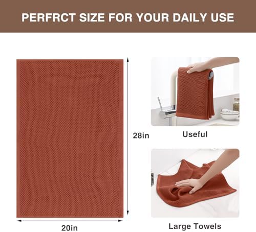 Homaxy 100% Cotton Oversized Waffle Weave Kitchen Towels 8-Pack - Image 3