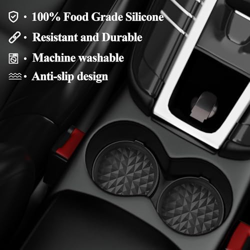 Silicone Car Coasters Set of 4, 3.15" Foldable Cup Holder Mats - Image 6