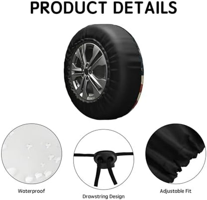 American Flag Spare Tire Cover Brown Bald Eagle Wheel Covers 16 Inch - Image 4