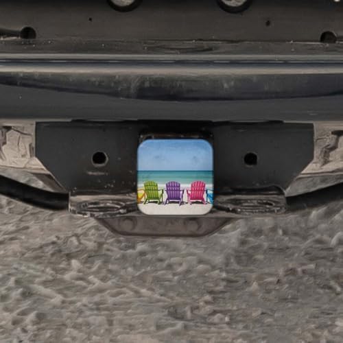 Swono Beach Chairs Hitch Cover 2" Paradise Ocean Sea Colorful Beach Chairs - Image 5