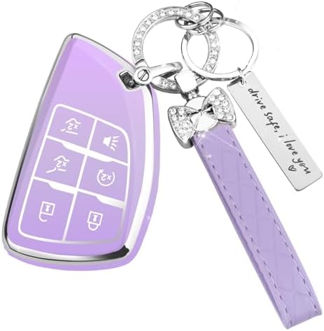 for Chevy Key Fob Cover, 6 Button TPU Protection Case by HEKBRYN
