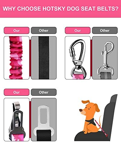 Hotsky Dog Seat Belt, Adjustable Safety Seatbelt 3-in-1 Car Harness - Image 5